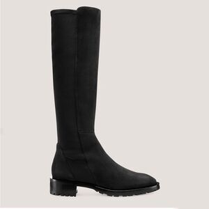 NEW STUART WEITZMAN 5050 KNEE-HIGH LUG BOOT in black suede